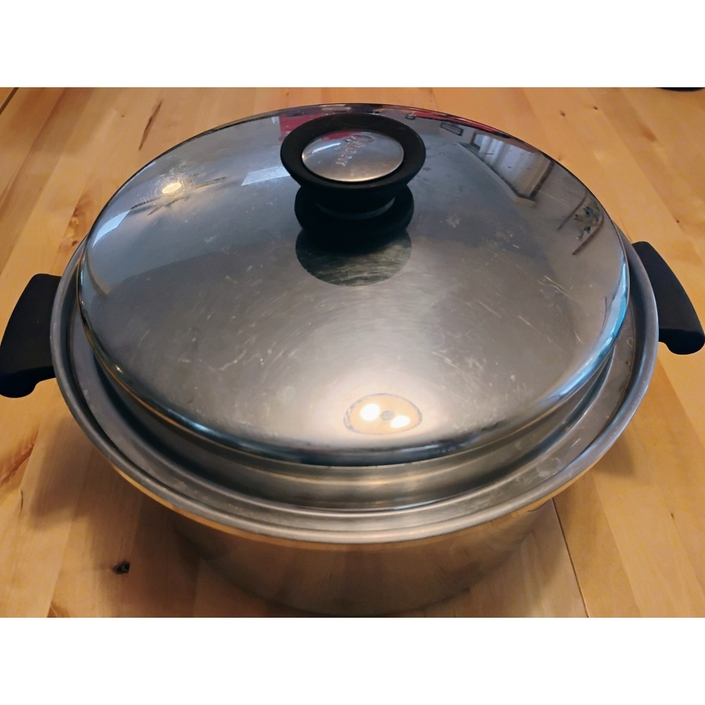 Vintage Amway Queen 6 QUART Stockpot 18/8 Stainless Steel Multi Ply USA